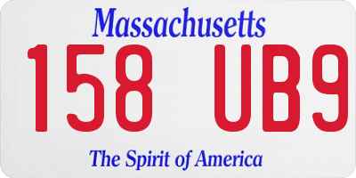 MA license plate 158UB9