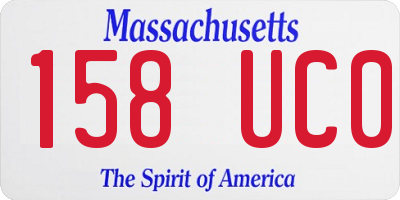 MA license plate 158UC0