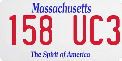 MA license plate 158UC3