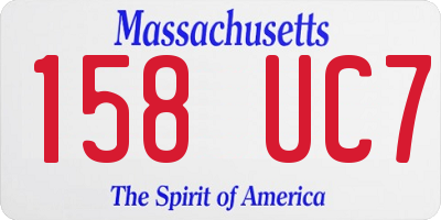 MA license plate 158UC7