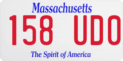 MA license plate 158UD0