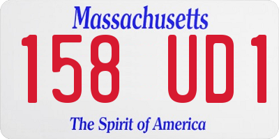 MA license plate 158UD1
