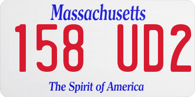 MA license plate 158UD2