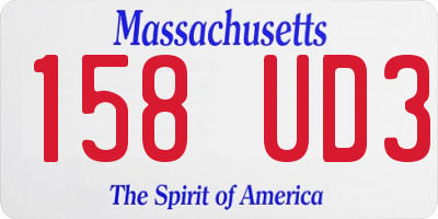 MA license plate 158UD3