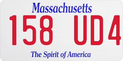 MA license plate 158UD4