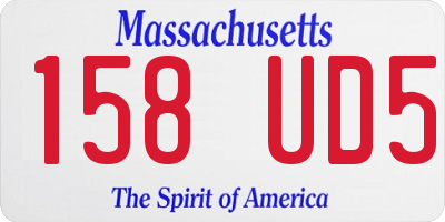 MA license plate 158UD5
