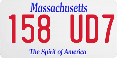 MA license plate 158UD7