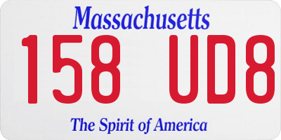 MA license plate 158UD8