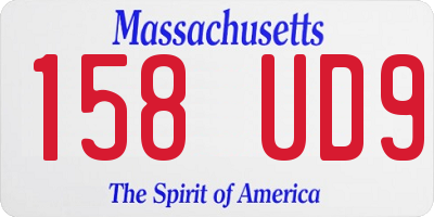 MA license plate 158UD9