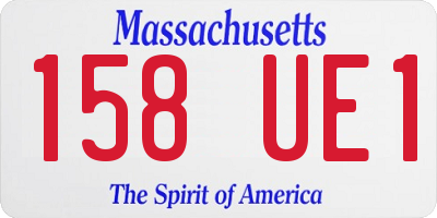 MA license plate 158UE1