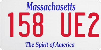 MA license plate 158UE2