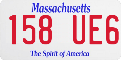 MA license plate 158UE6