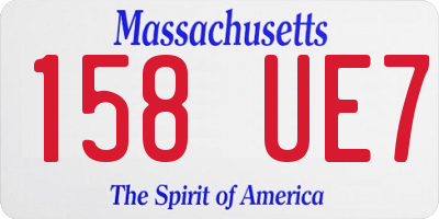 MA license plate 158UE7