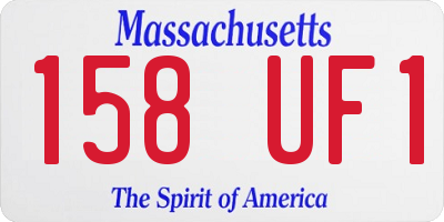 MA license plate 158UF1