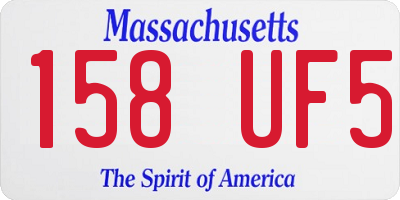MA license plate 158UF5