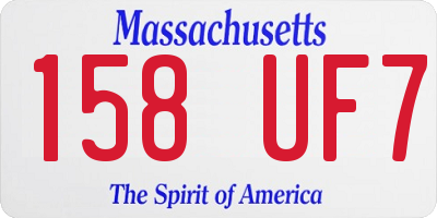 MA license plate 158UF7