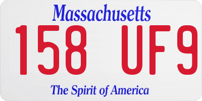 MA license plate 158UF9
