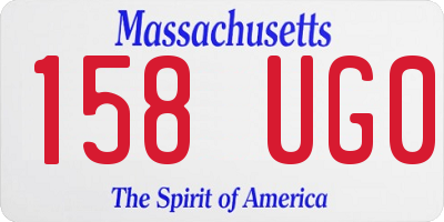 MA license plate 158UG0