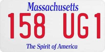 MA license plate 158UG1