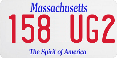 MA license plate 158UG2