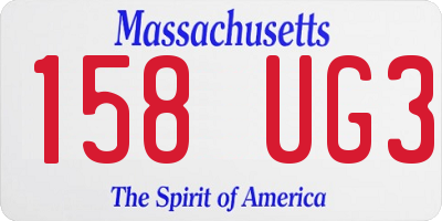 MA license plate 158UG3