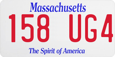 MA license plate 158UG4
