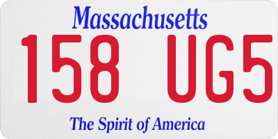 MA license plate 158UG5