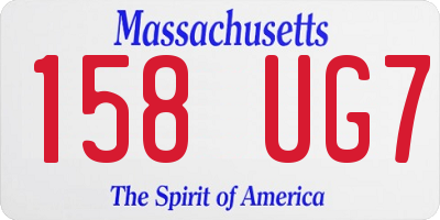 MA license plate 158UG7