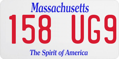 MA license plate 158UG9