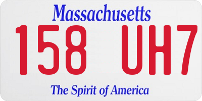 MA license plate 158UH7