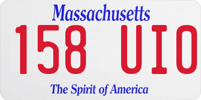 MA license plate 158UI0