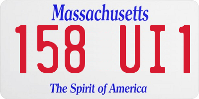MA license plate 158UI1