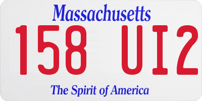 MA license plate 158UI2
