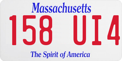 MA license plate 158UI4