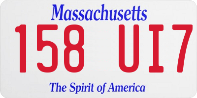 MA license plate 158UI7