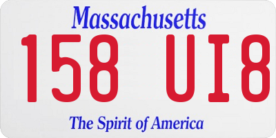 MA license plate 158UI8