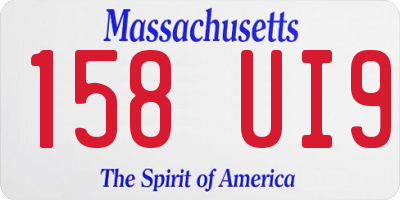 MA license plate 158UI9