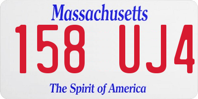 MA license plate 158UJ4