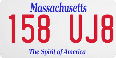 MA license plate 158UJ8