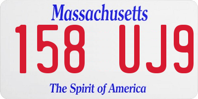 MA license plate 158UJ9