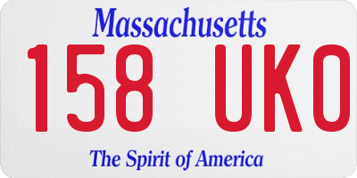MA license plate 158UK0