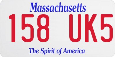 MA license plate 158UK5