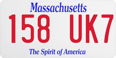 MA license plate 158UK7