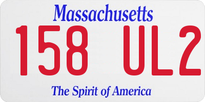MA license plate 158UL2