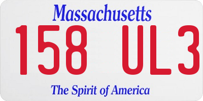 MA license plate 158UL3