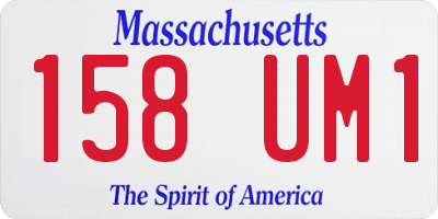 MA license plate 158UM1