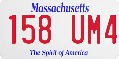 MA license plate 158UM4