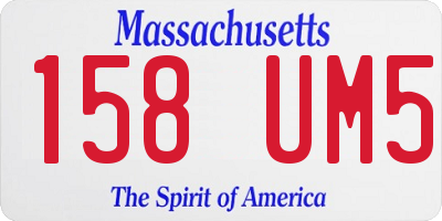 MA license plate 158UM5