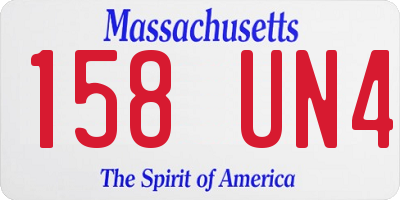 MA license plate 158UN4