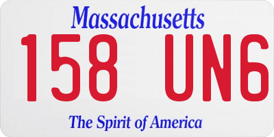 MA license plate 158UN6